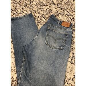 Polo Ralph Lauren Men's Straight Leg Distressed Wash Blue Jeans 34x32.5 USA Made